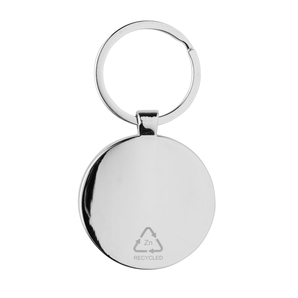 Pyöreä bambu avaimenperä RCS kierrätettyä sinkkiseosta-4