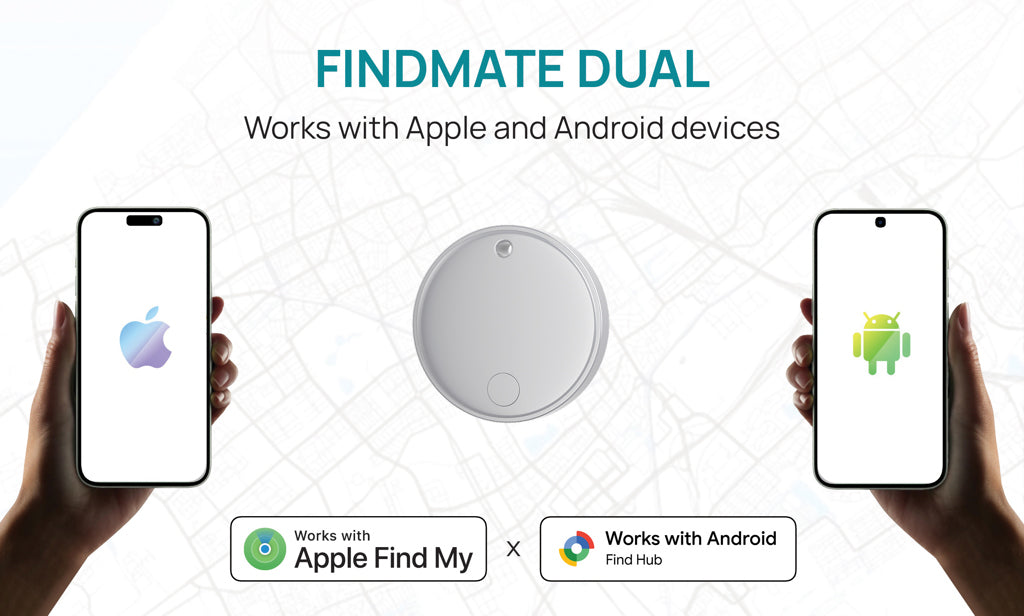 Findmate Dual RCS -esinepaikannin, kierrätysmuovia, IPX5-9