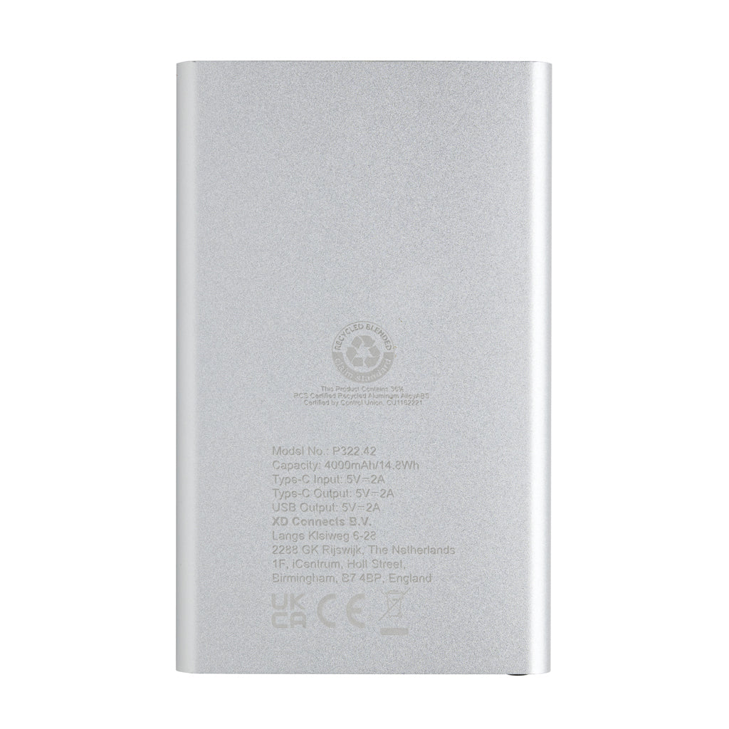 4000mAh virtapankki USB-C:llä RCS muovista/alumiinista-25