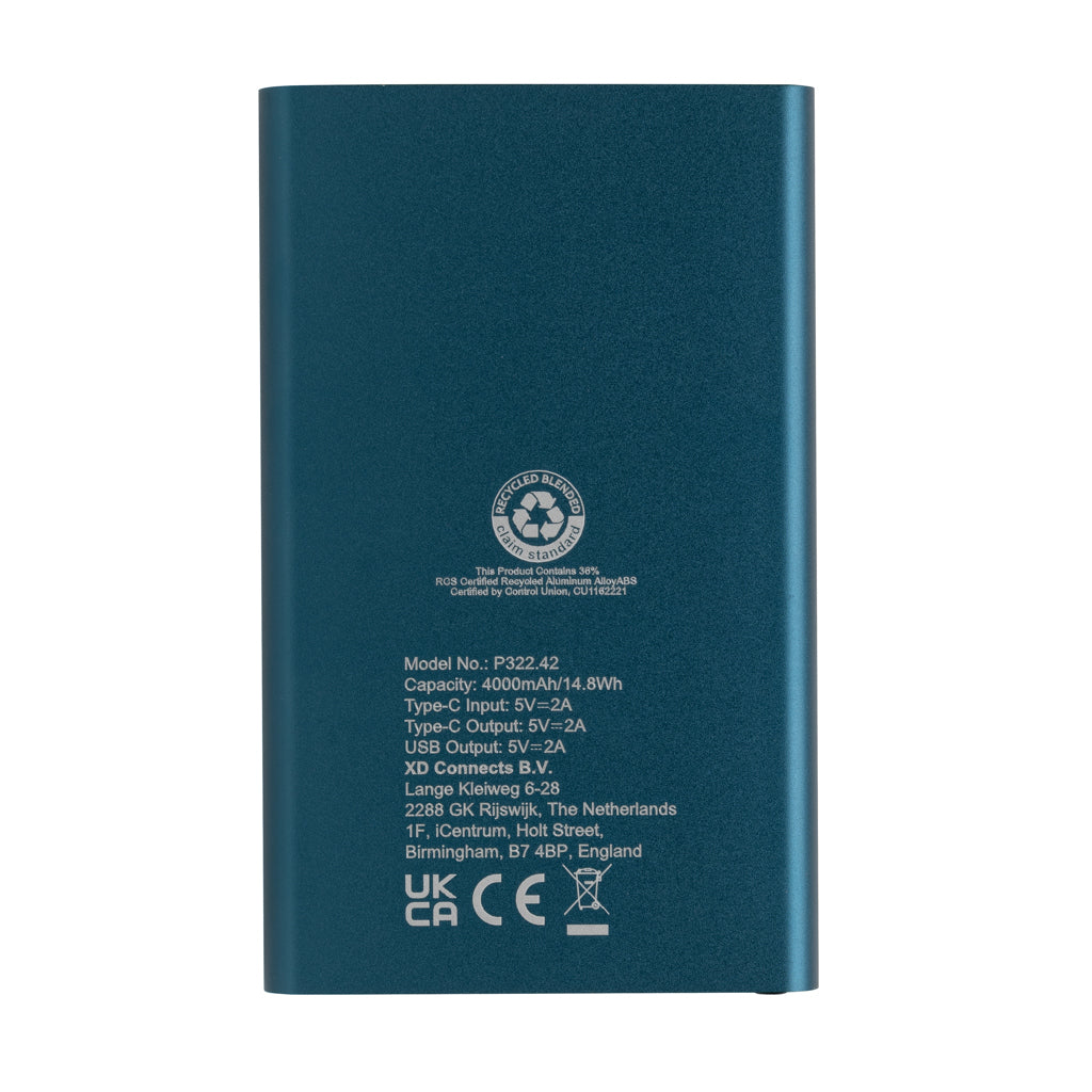 4000mAh virtapankki USB-C:llä RCS muovista/alumiinista-35
