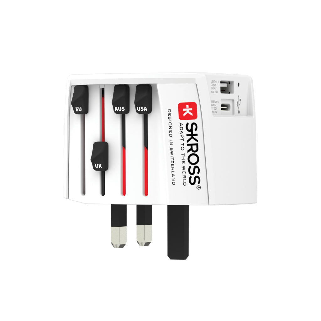 SKROSS World Travel MUV 2-napainen USB A ja C adapteri-2