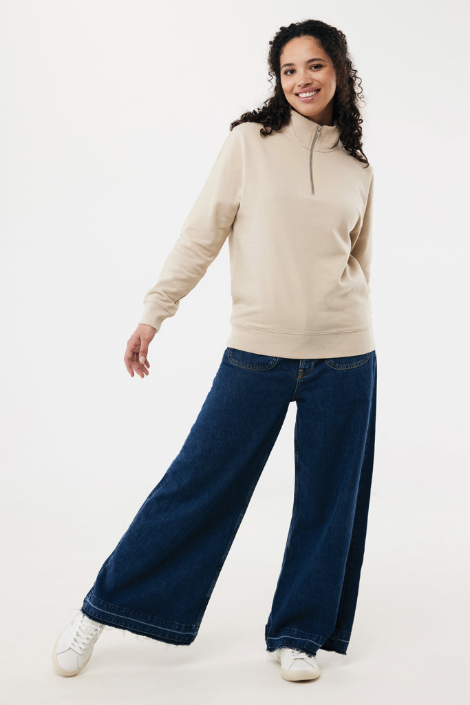 IQONIQ Elgon -vetoketjullinen collegepaita kierrätyspuuvilla-39