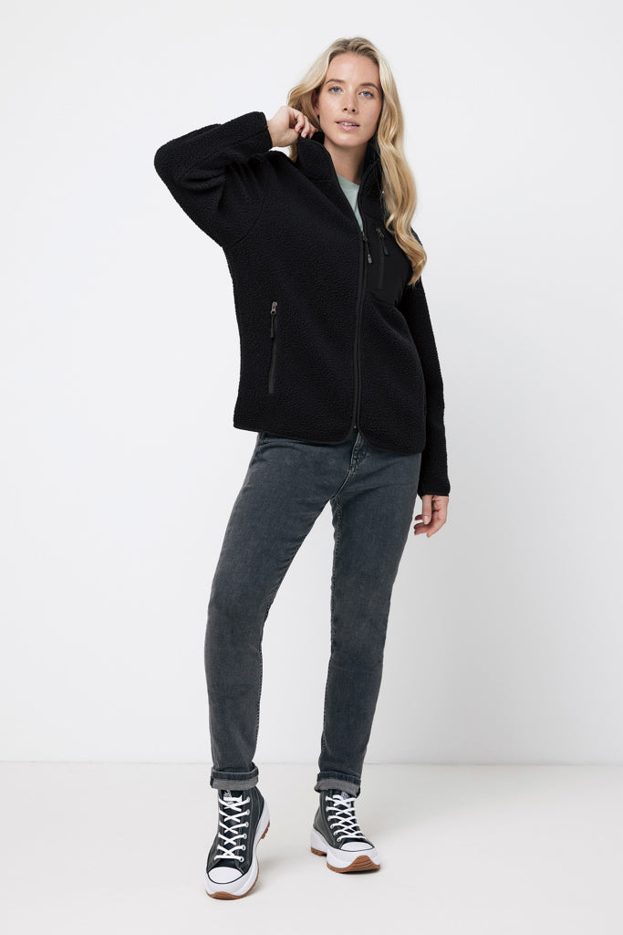 IQONIQ Diran teddyfleecetakki kierrätetystä polyesteristä-7