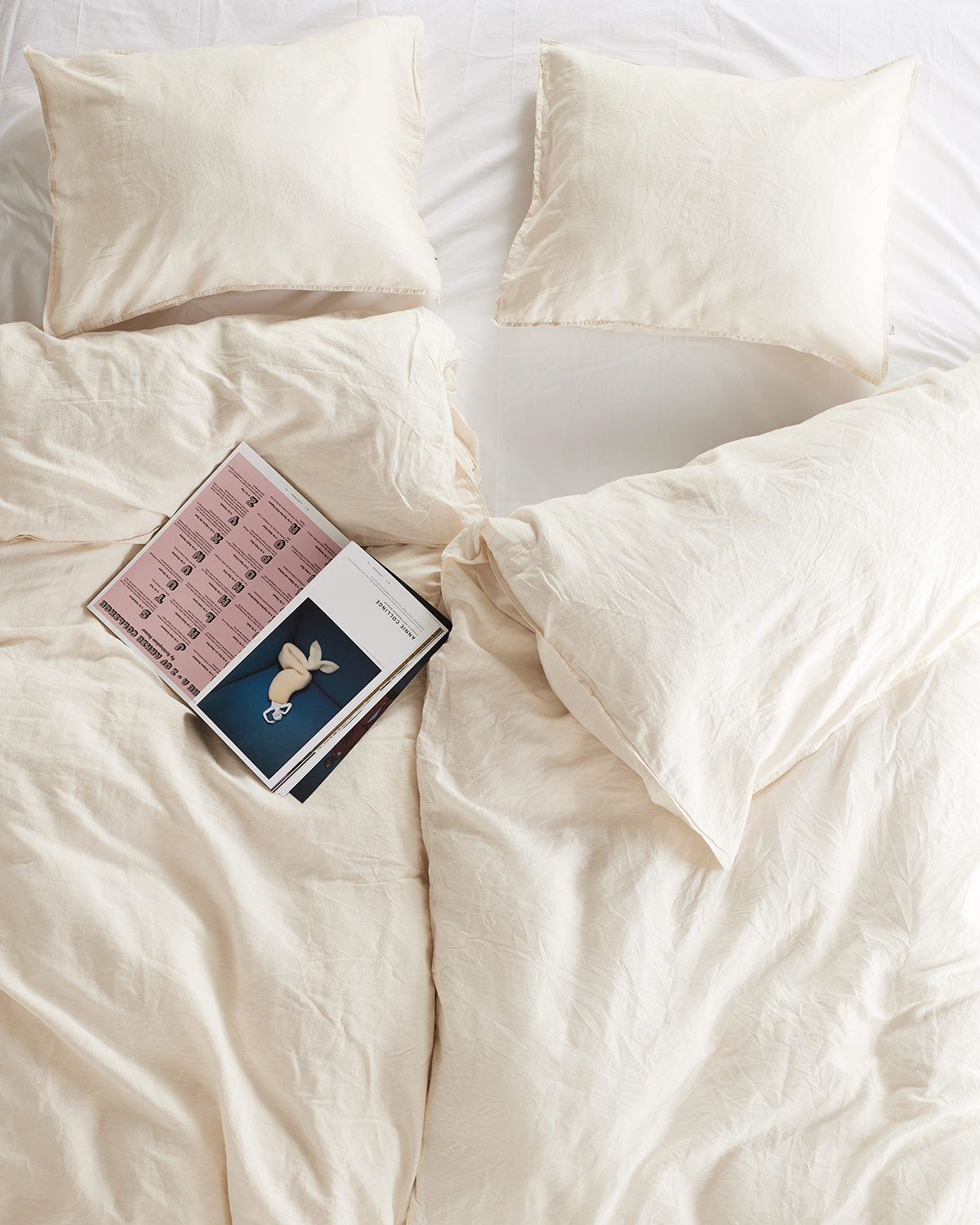 Pussilakanasetti Vouvant Luonnonvalkoinen