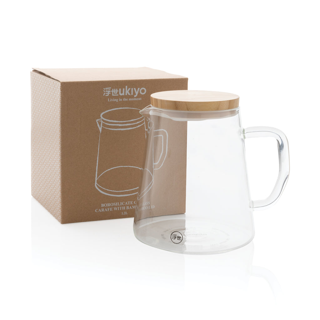 Ukiyo borosilikaattilasinen karahvi bambukannella 1.2L-4