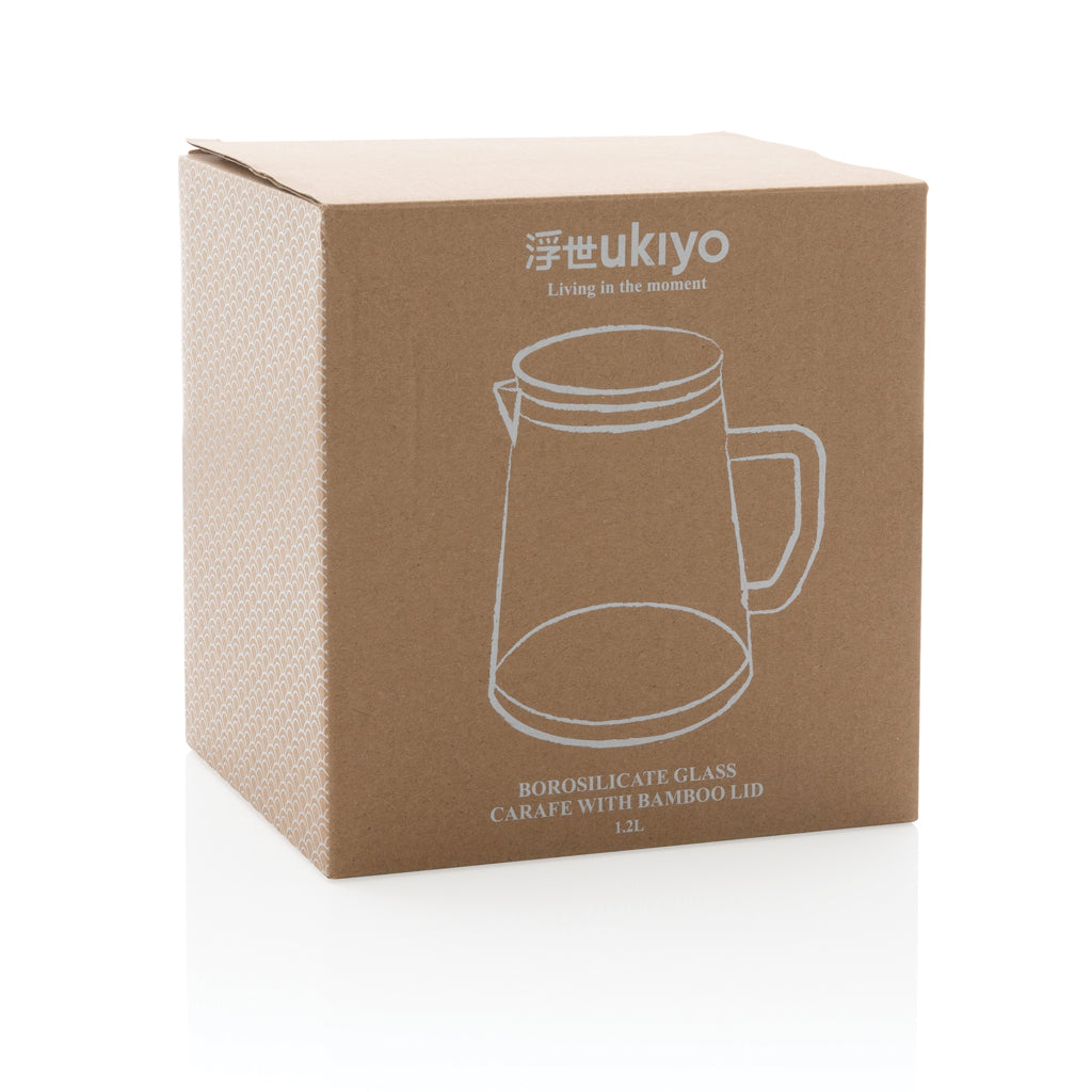 Ukiyo borosilikaattilasinen karahvi bambukannella 1.2L-5