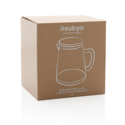 Ukiyo borosilikaattilasinen karahvi bambukannella 1.2L-5