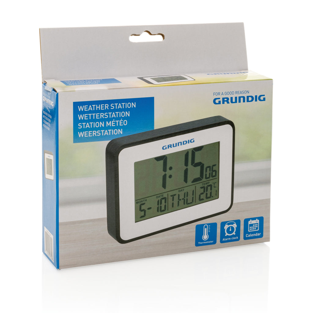 Grundig sääasema herätyskellolla ja kalenterilla-5