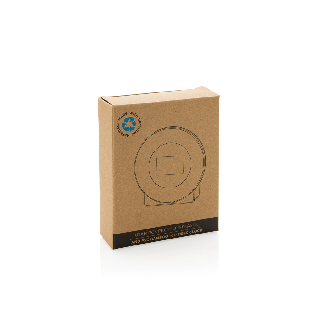 Utah RCS LCD työpöytäkello bambusta-5