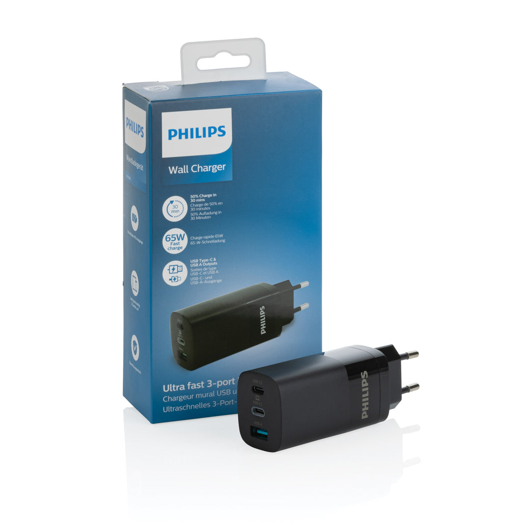 Philips 65 W erittäin nopea PD 3-porttinen USB-laturi-5