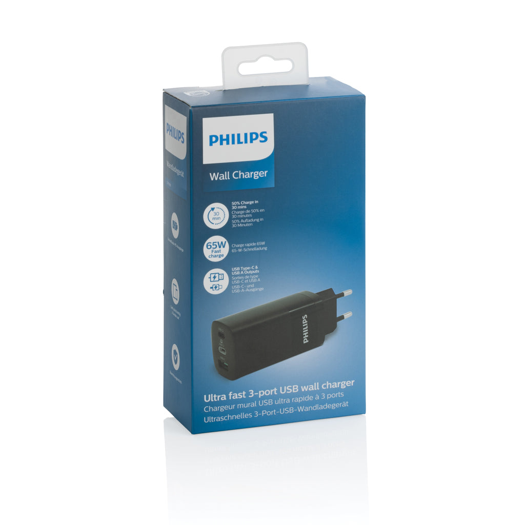 Philips 65 W erittäin nopea PD 3-porttinen USB-laturi-6