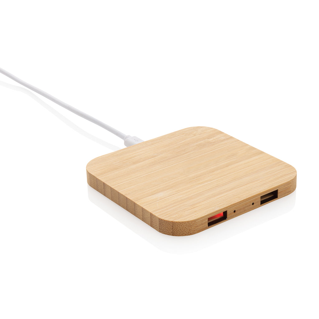 10W bambuinen langaton laturi USB_llä-1