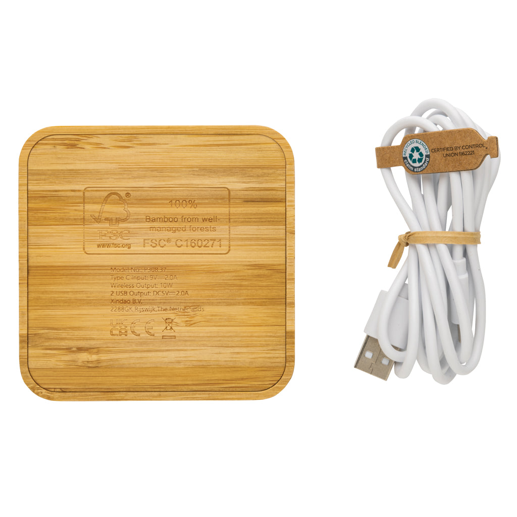 10W bambuinen langaton laturi USB_llä-4