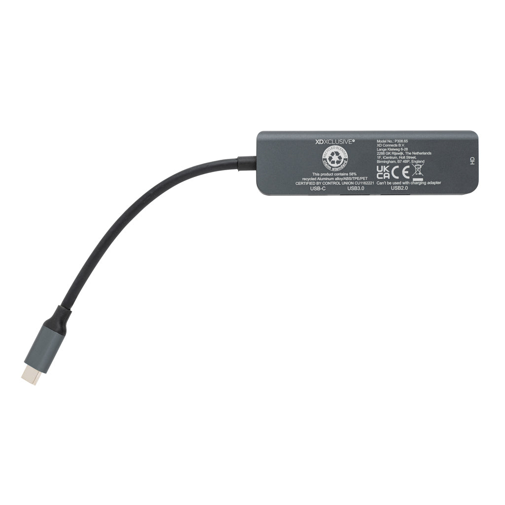 Terra hub HDMI tulolla kierrätetystä alumiinista-5