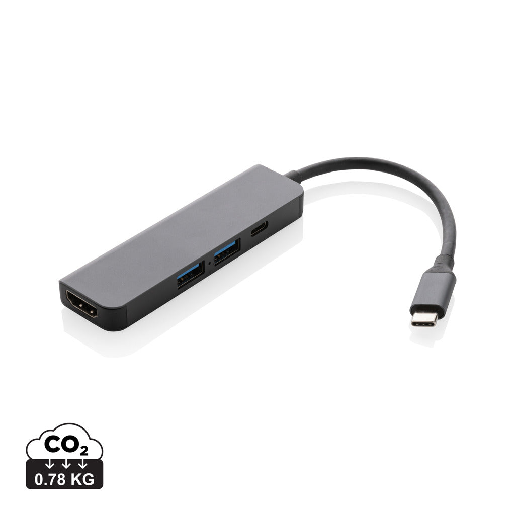 Terra hub HDMI tulolla kierrätetystä alumiinista-0