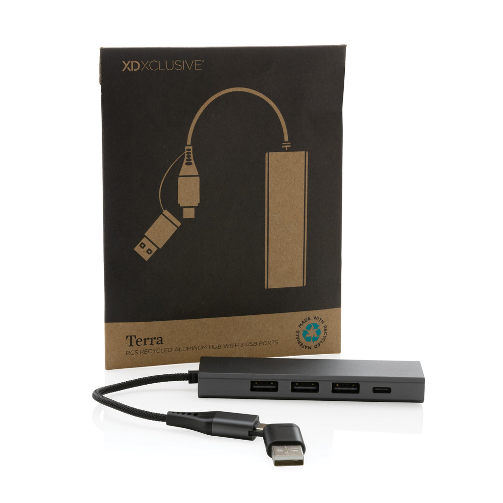 Terra RCS alumiininen USB-hub 3 portilla-5