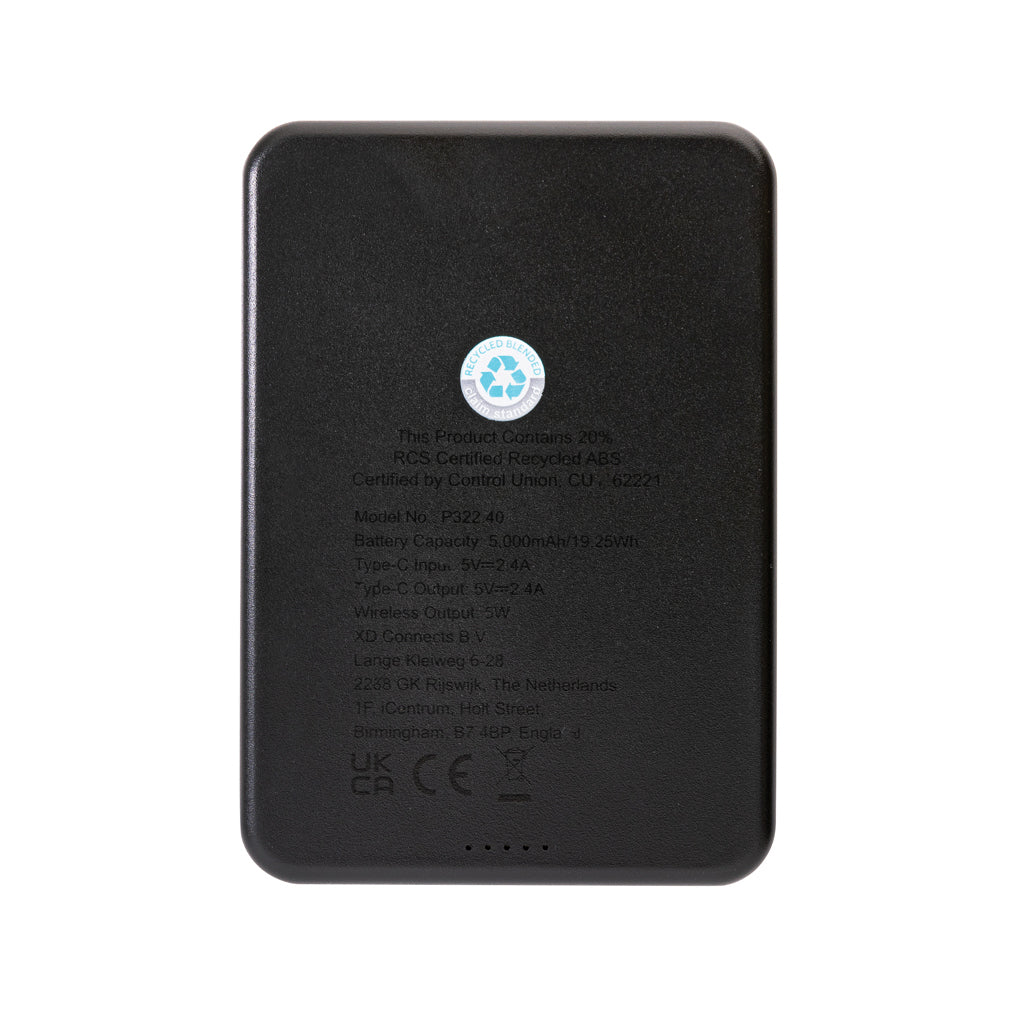 Magnetix 5000mAh magneettinen virtapankki RCS muovista-5
