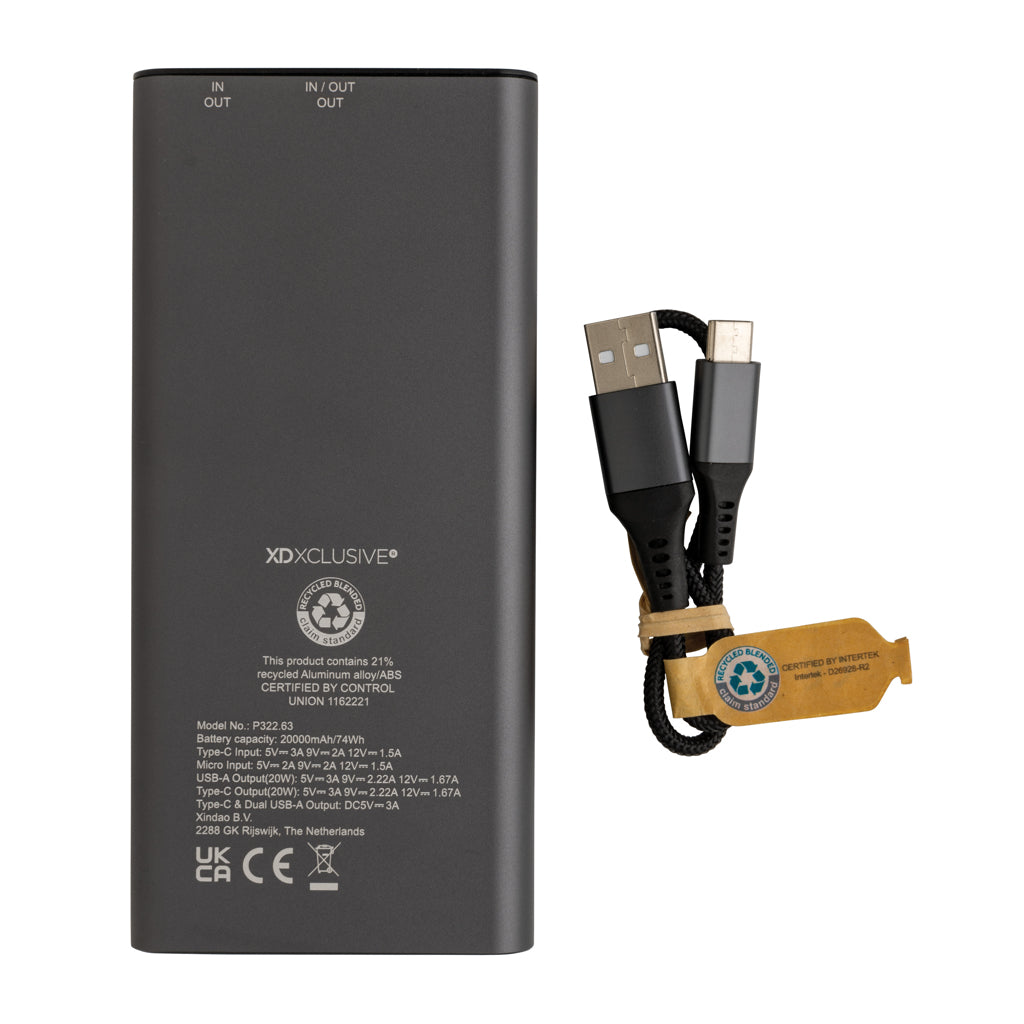 Terra RCS alumiininen 20w 20000mAh varavirtalähde-5