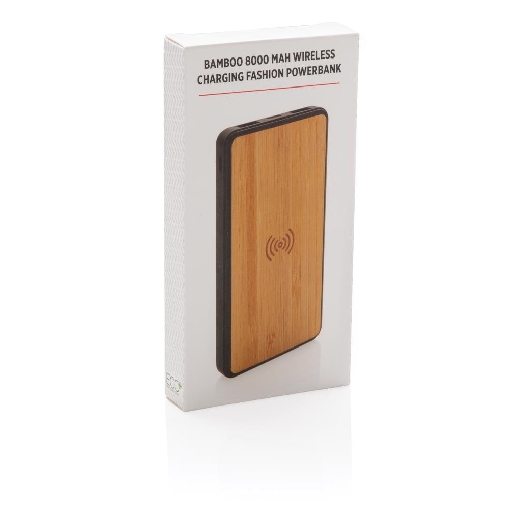 8 000 mAh_n langaton varavirtalähde bambua