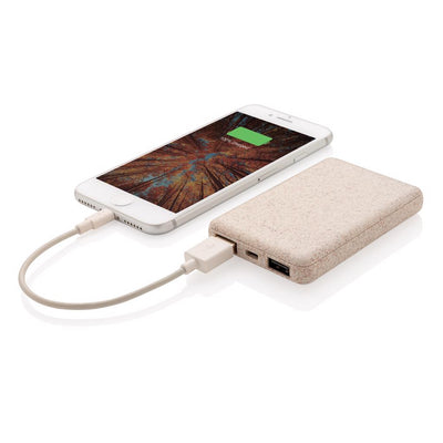 Taskuvaravirtalähde 5 000 mAh vehnän oljista