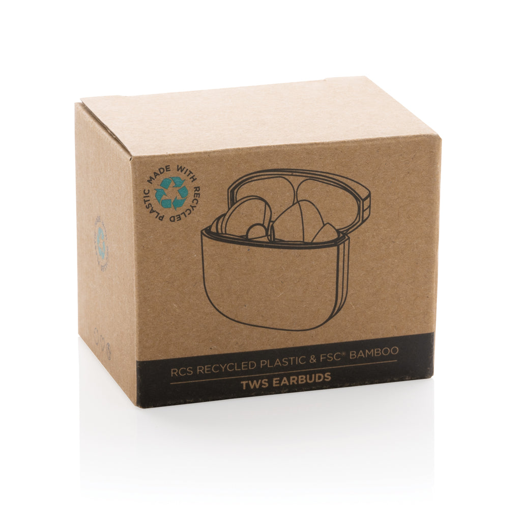 TWS kuulokkeet RCS kierrätetystä muovista ja bambusta-6