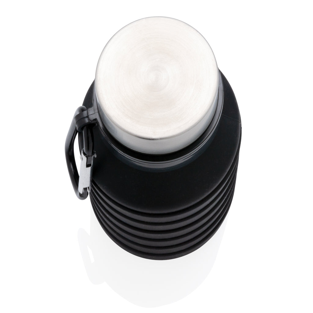 Vuodonkestävä taitettava silikonipullo kannella-7