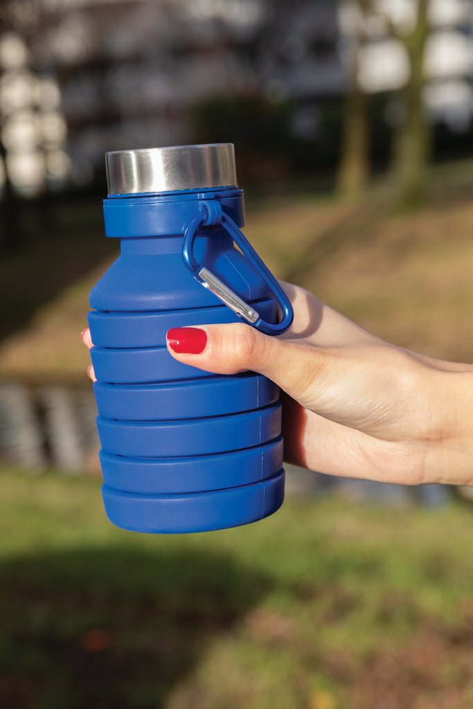 Vuodonkestävä taitettava silikonipullo kannella-20