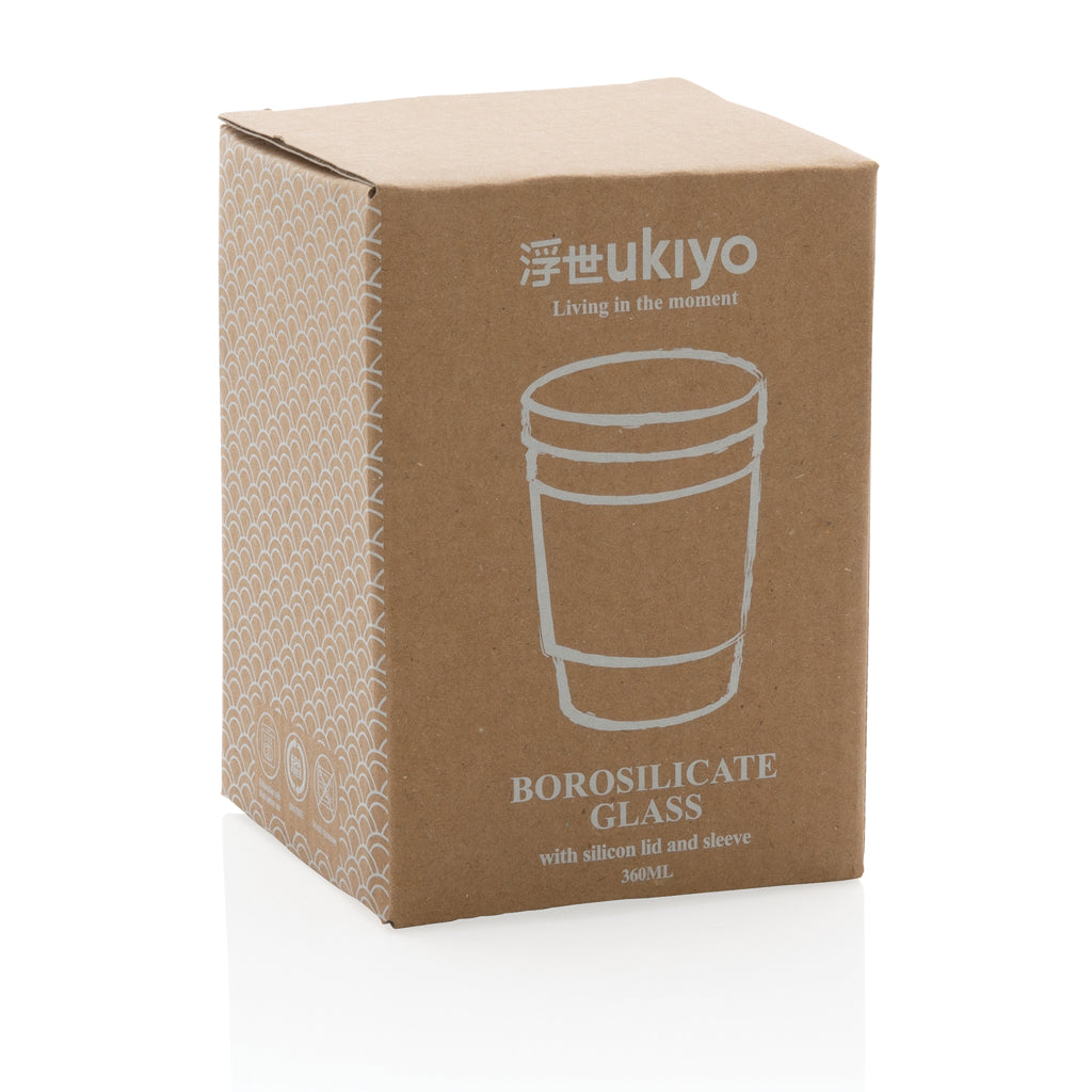 Ukiyo borosilikaattilasinen lasi silikonikannella-24