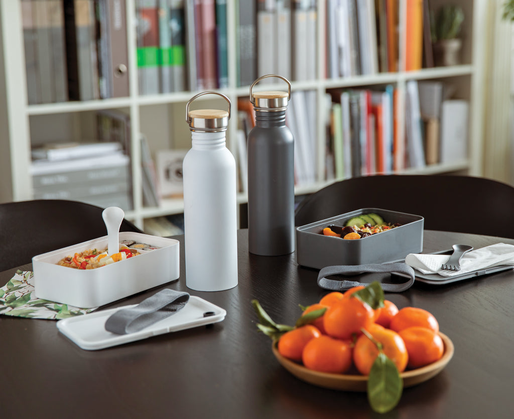 Pullo ruostumattomasta teräksestä bambukannella-24