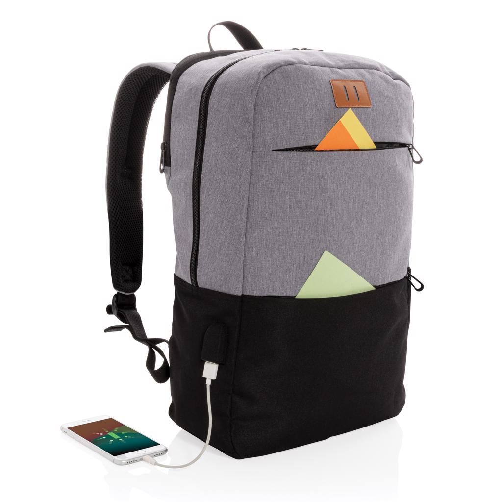 Moderni PVC-vapaa 15,6"" USB & RFID -laptopreppu
