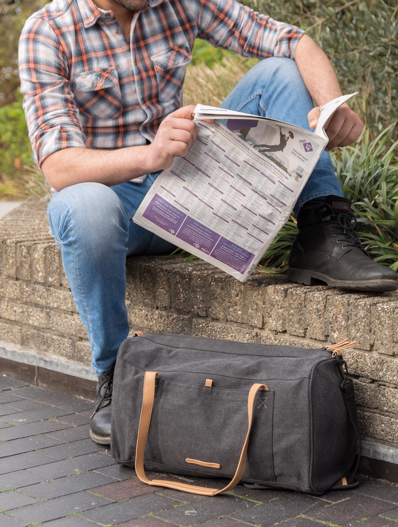 Canvas reissu-/viikonloppureppu - PVC-vapaa