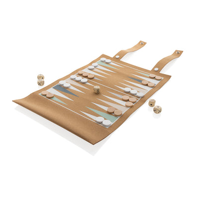 Britton taitettava backgammon -ja tammipelisetti korkista-1