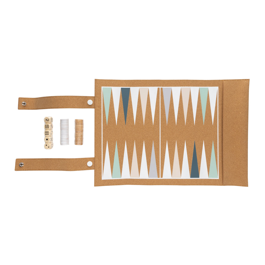 Britton taitettava backgammon -ja tammipelisetti korkista-5