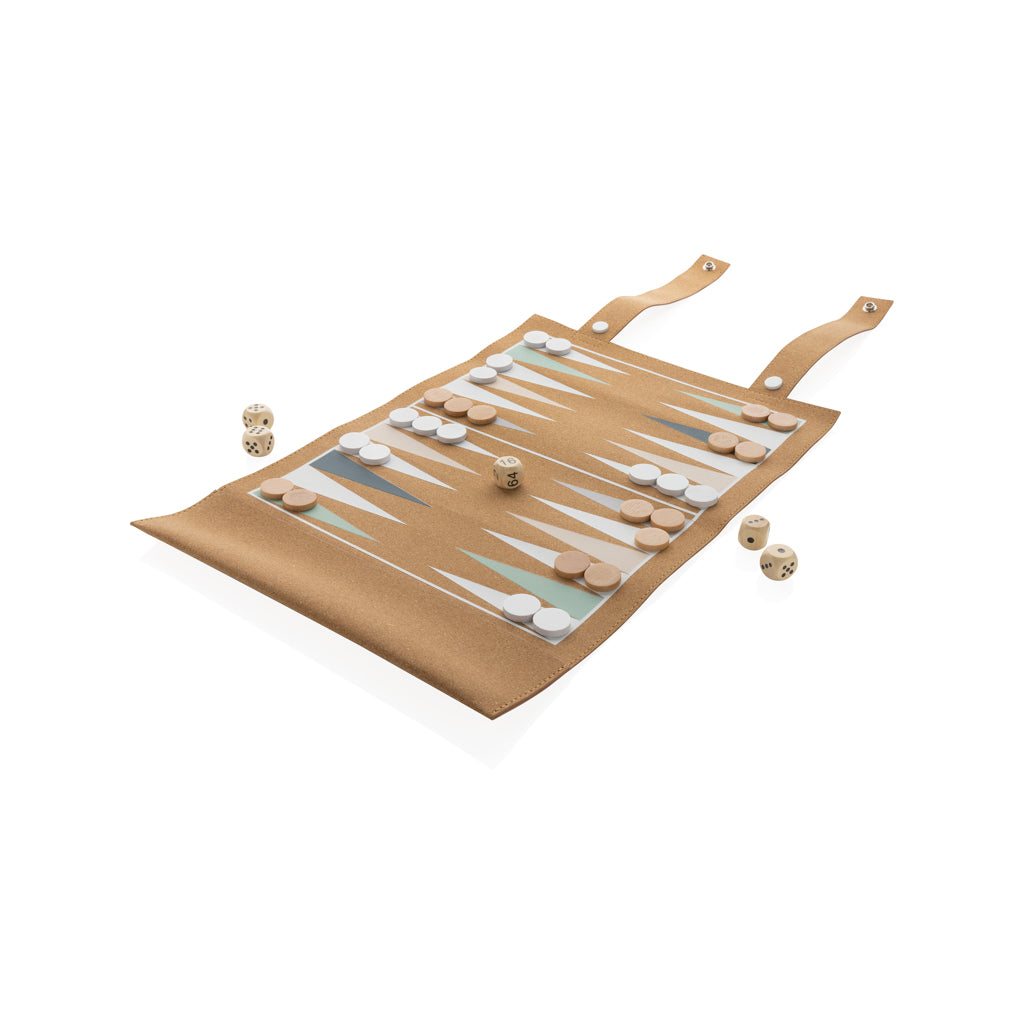 Britton taitettava backgammon -ja tammipelisetti korkista-0